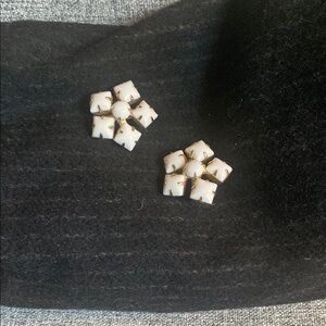 Elegant White and Gold Vintage Brooches